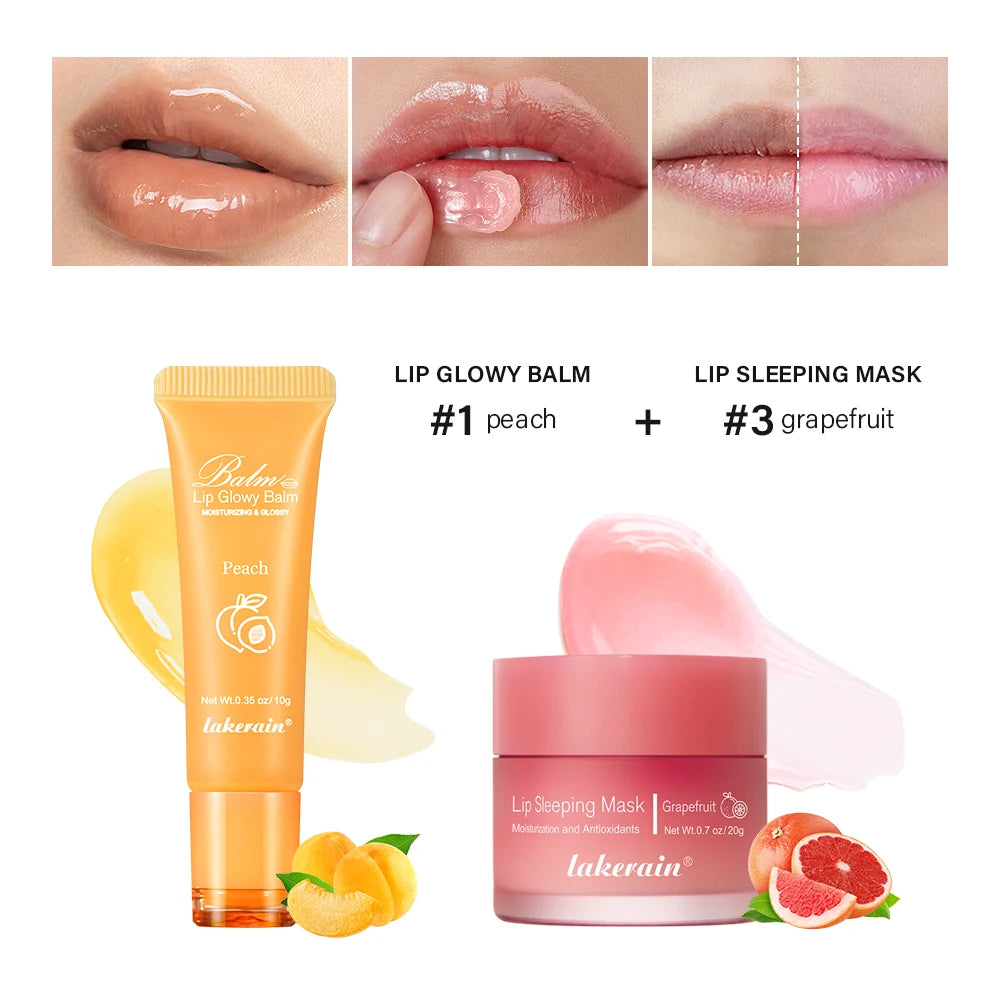 Moisturizing Lip Balm and Overnight Sleeping Mask Set