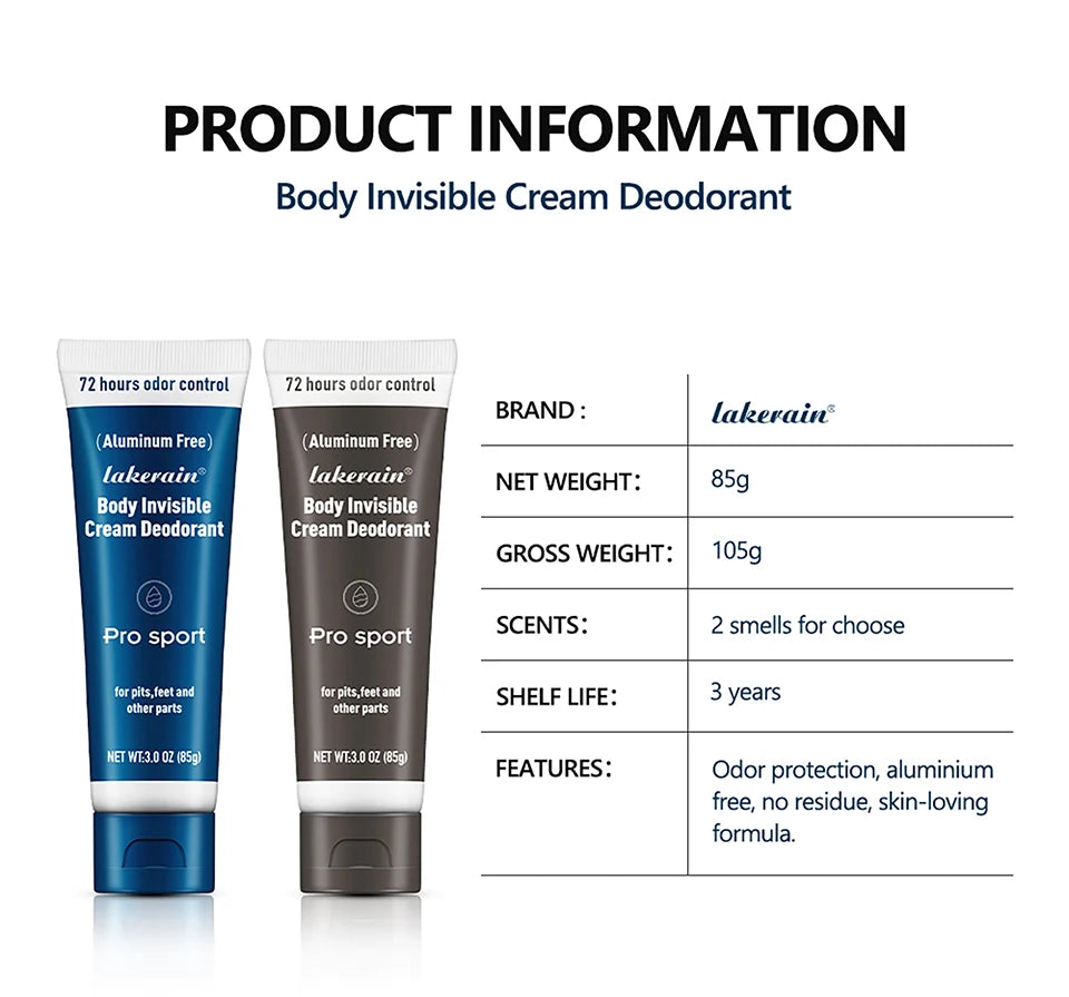 All-Day Invisible Body Deodorant Cream for Odor Control - 14