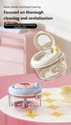 Portable Denture Cleaning Case with Rotary Brush and Storage Tray