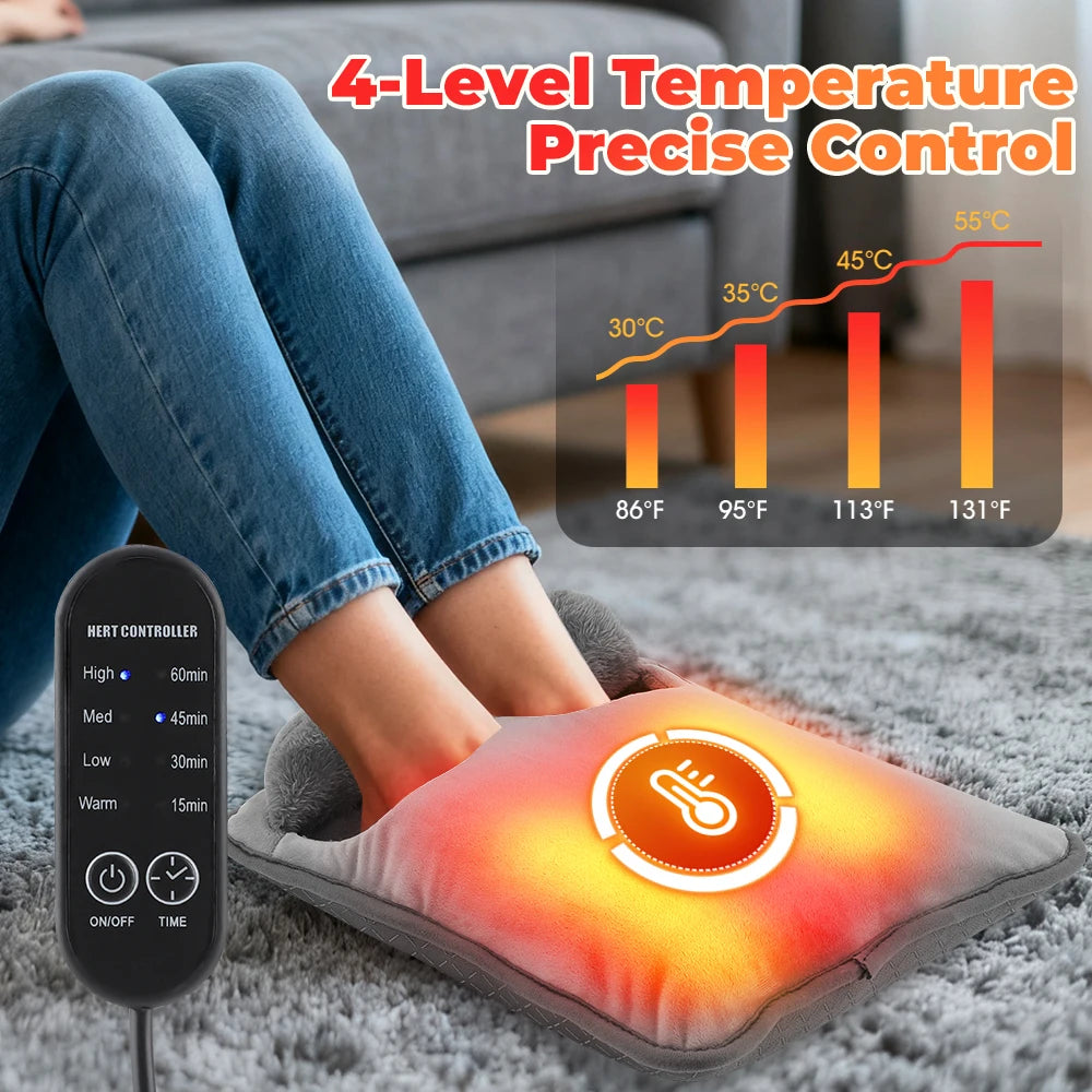 USB Washable Electric Heated Foot Warmer Mat - 16