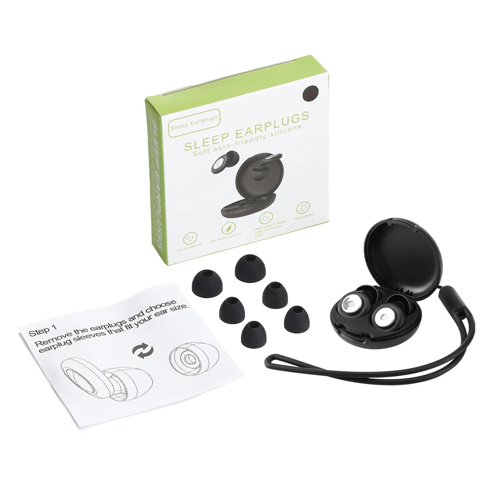 Reusable Noise-Canceling Sleep Earplugs with Storage Case