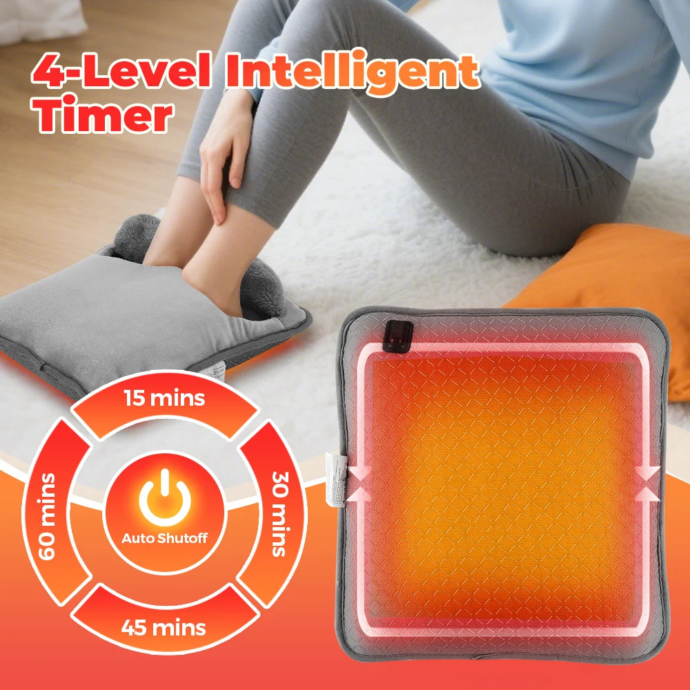 Electric Heated Foot Warmer with 4 Temperature and Timer Settings