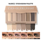 6-Color Matte Nude Eyeshadow Palette with Makeup Brushes