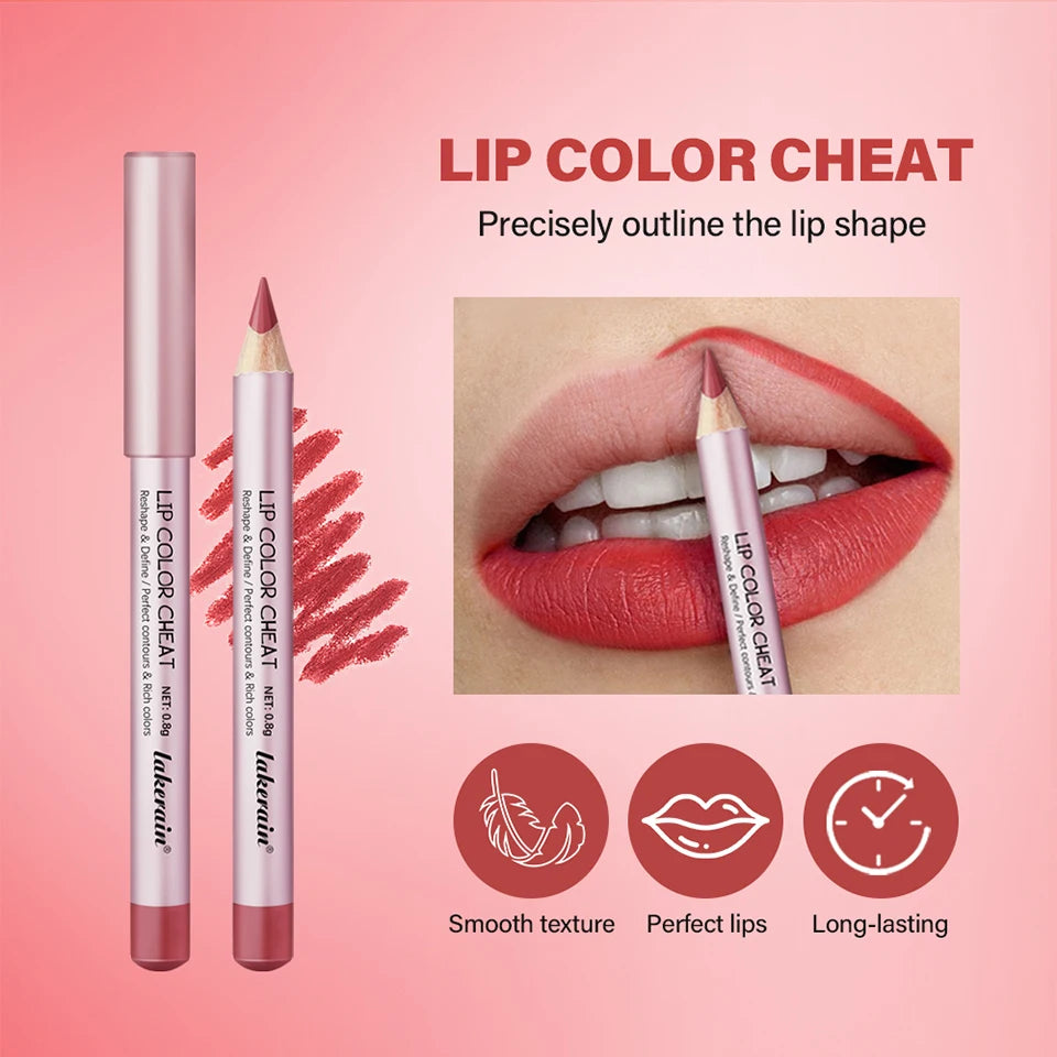 Waterproof Matte Lip Liner Pencil Set for Defined Lips - 10