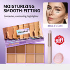8-Shade Cream Concealer Palette and Makeup Applicator Set