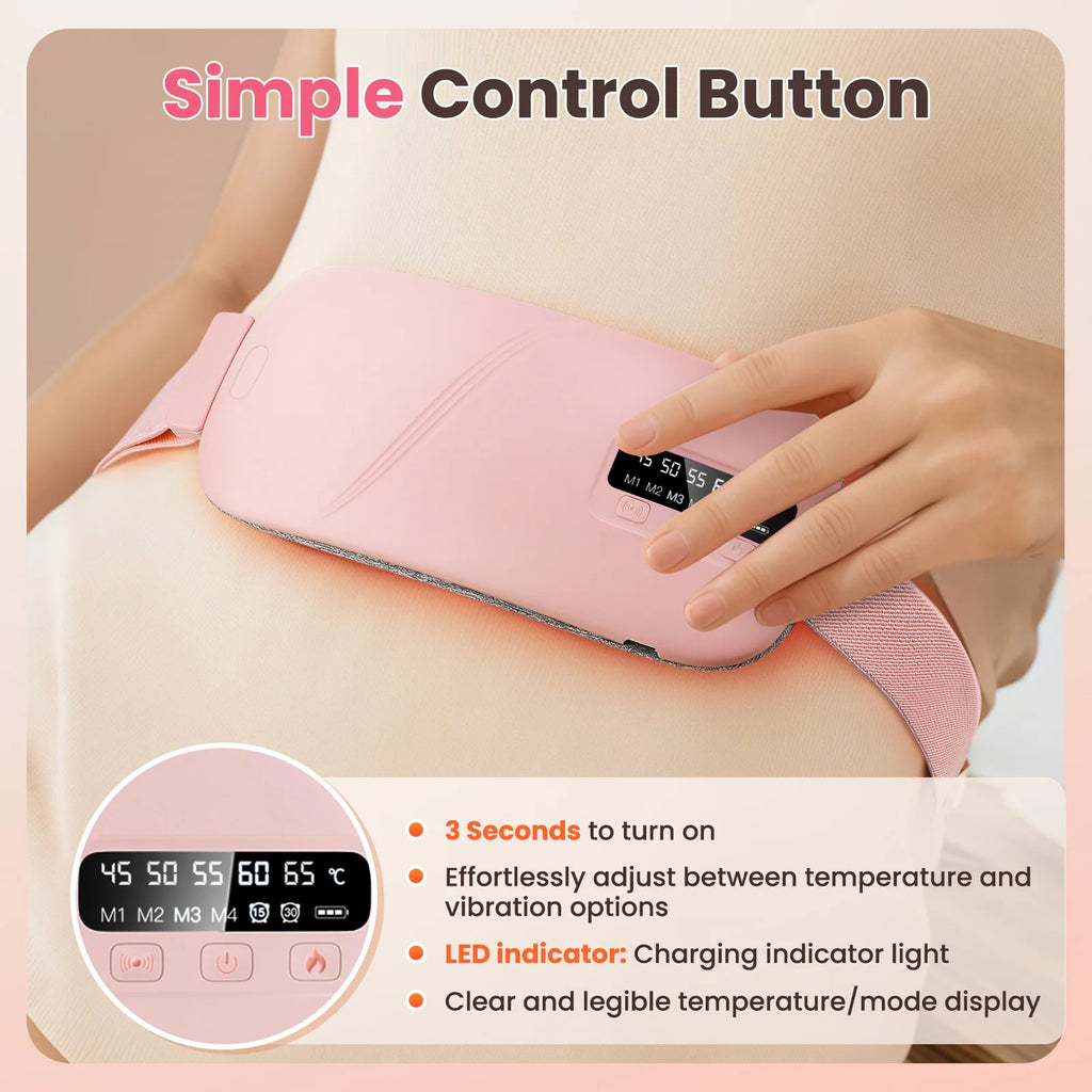 Portable Menstrual Heating Pad with Vibration Massage