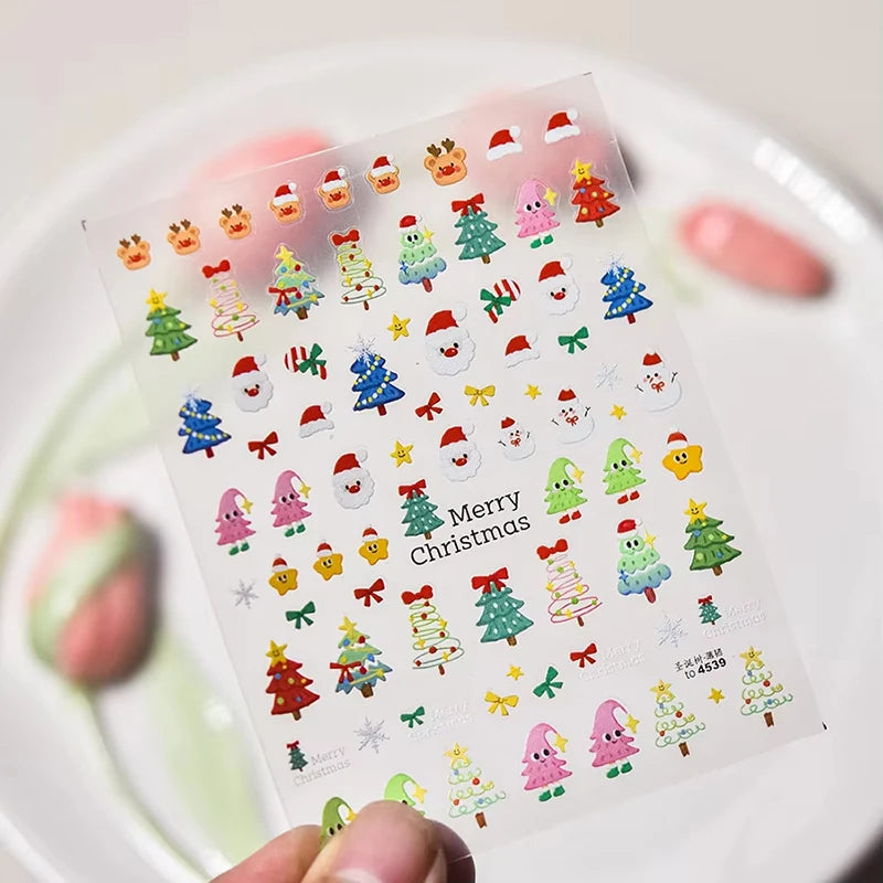 3D Christmas Cartoon Nail Art Sticker Decals