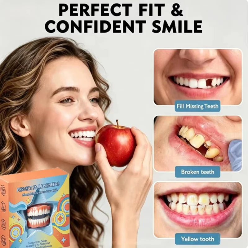 Comfort Fit Silicone Cosmetic Dentures for Natural Smile