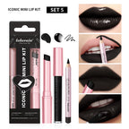 All-in-One Travel Lip Makeup Set with Liner, Lipstick, and Gloss