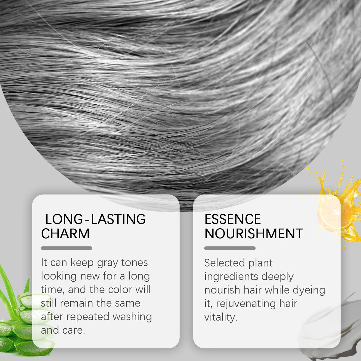 Permanent Silver Gray Hair Coloring Cream