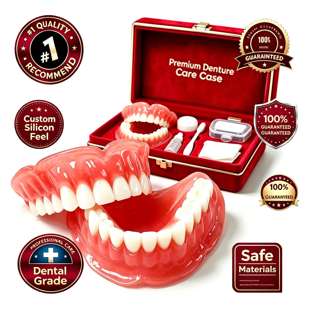Comfortable Silicone Full-Mouth Denture Set with Storage Case