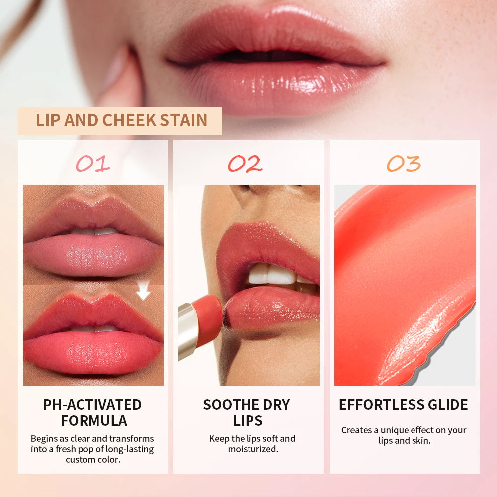 pH-Activated Color-Changing Lip and Cheek Stain