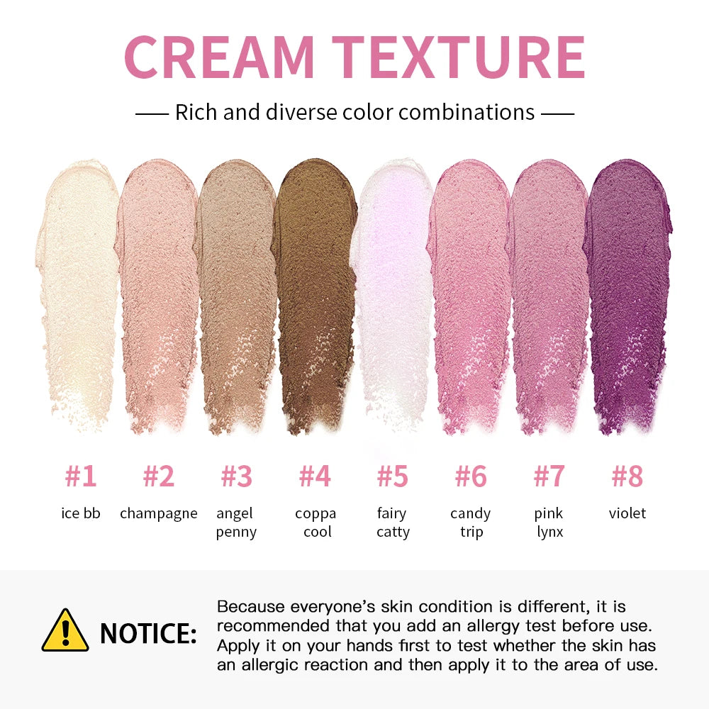 8-Color Cream Highlighter and Contouring Palette - 4