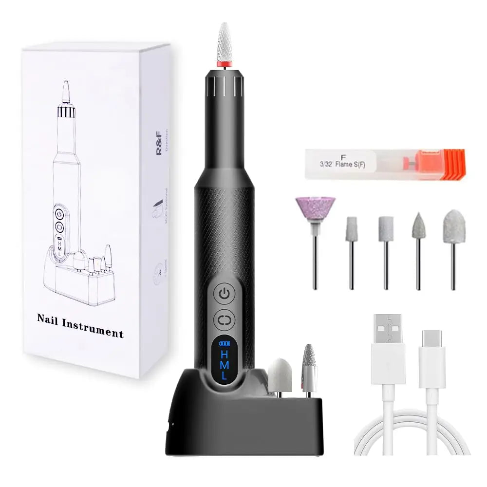 5-in-1 Cordless Electric Nail Drill Set for Home Manicures - 20
