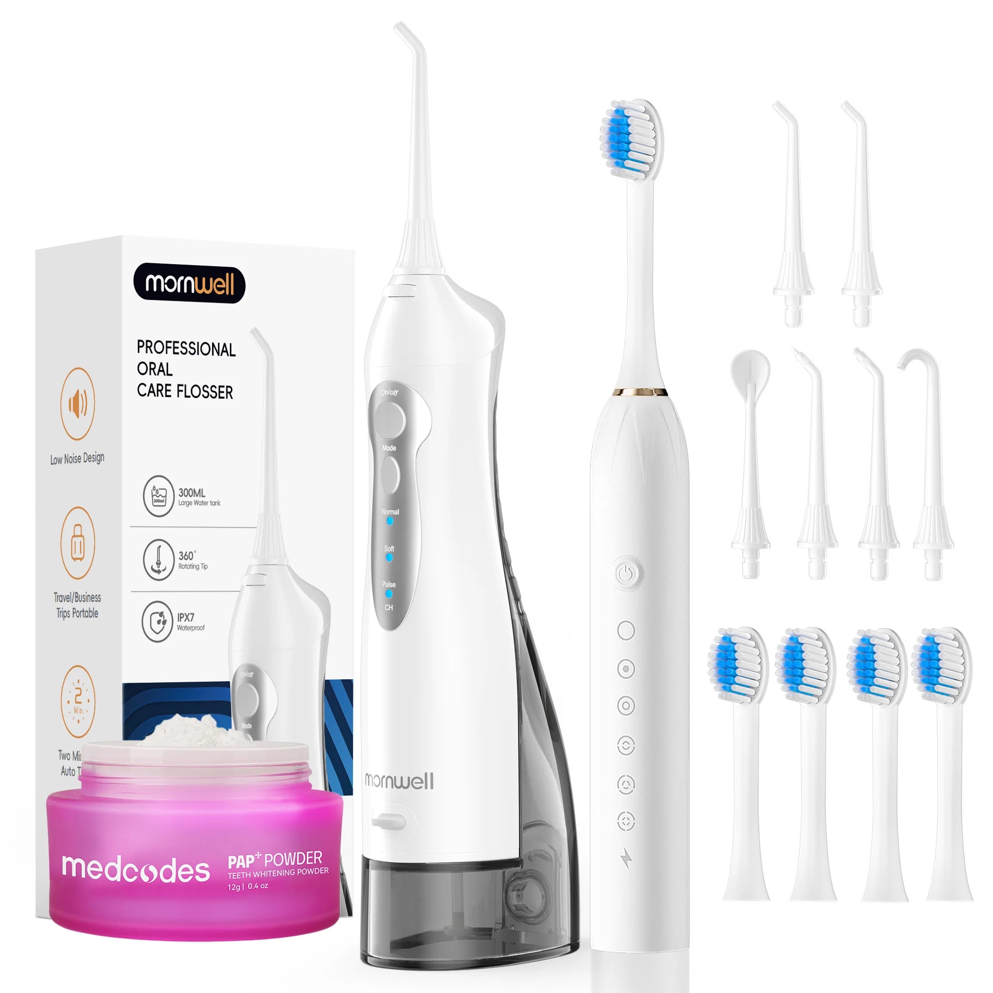 Portable Water Flosser and Electric Toothbrush 2-in-1 Oral Care Kit - 1