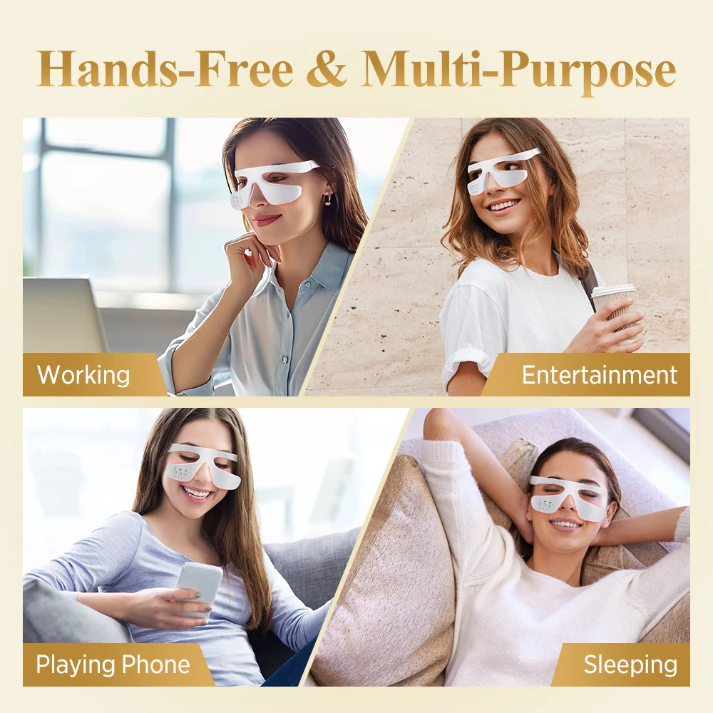 3D Red Light Therapy Eye Massager for Fatigue and Dark Circles