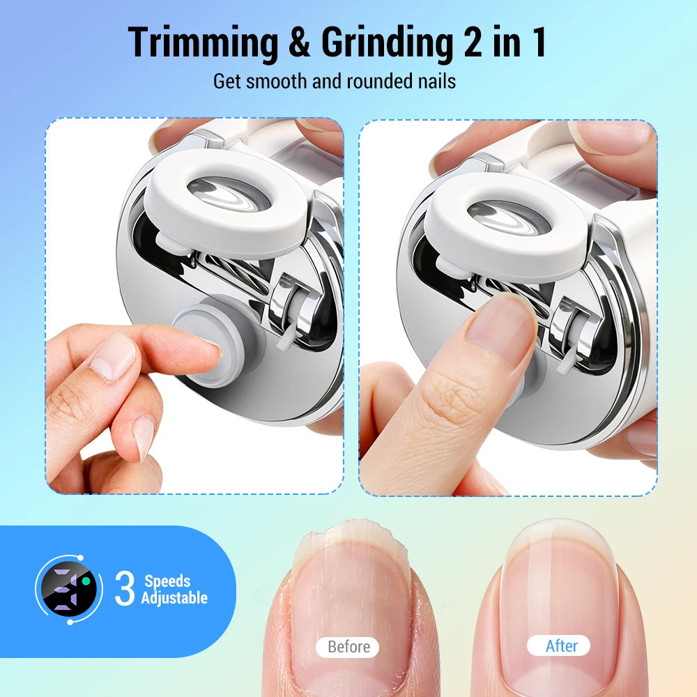 Electric Automatic Nail Clipper with Magnifier and LED Light - 5