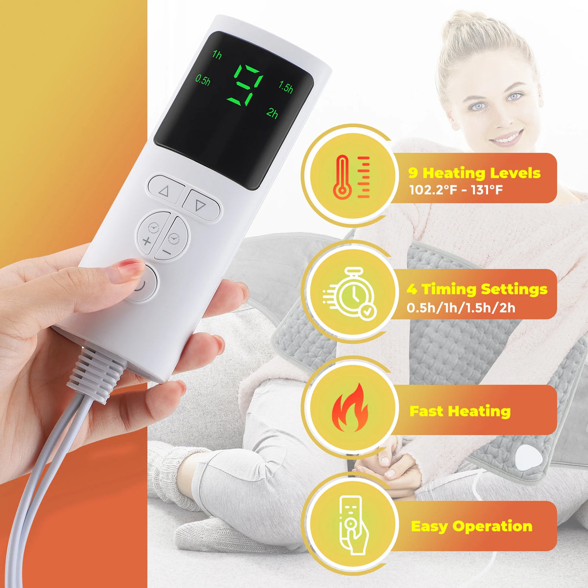 Electric Heated Lumbar Support Belt for Pain Relief