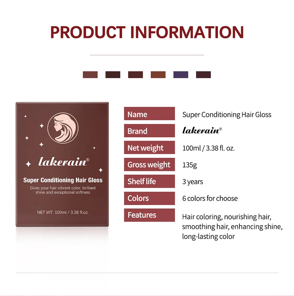 Conditioning Hair Gloss for Color Enhancement and Repair
