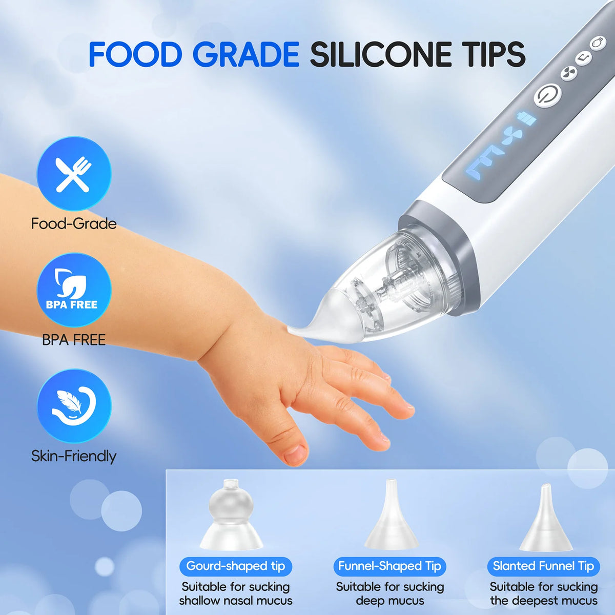 Electric Baby Nasal Aspirator with Music and 3 Suction Levels