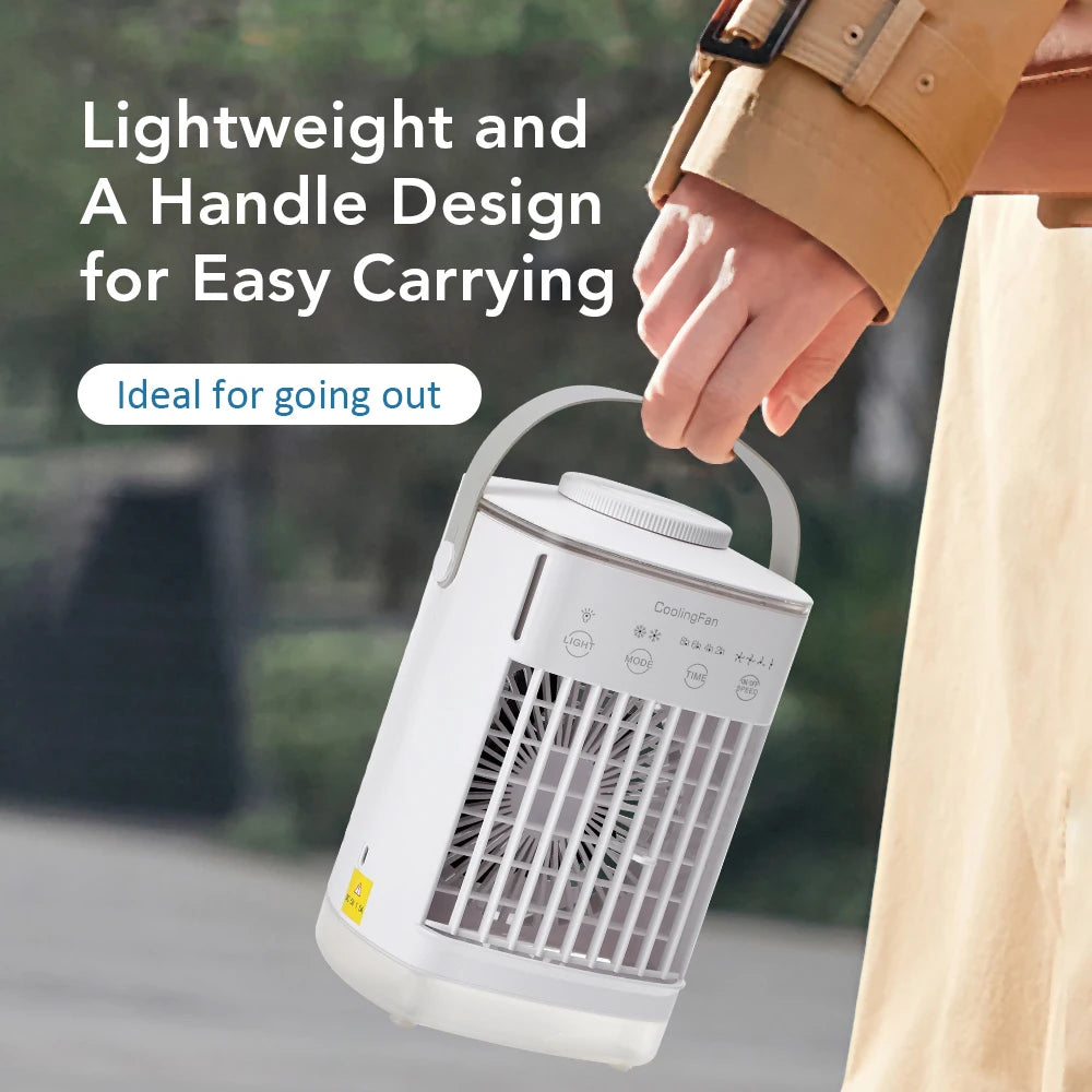 3-in-1 Portable Desktop Air Cooler and Humidifier Fan