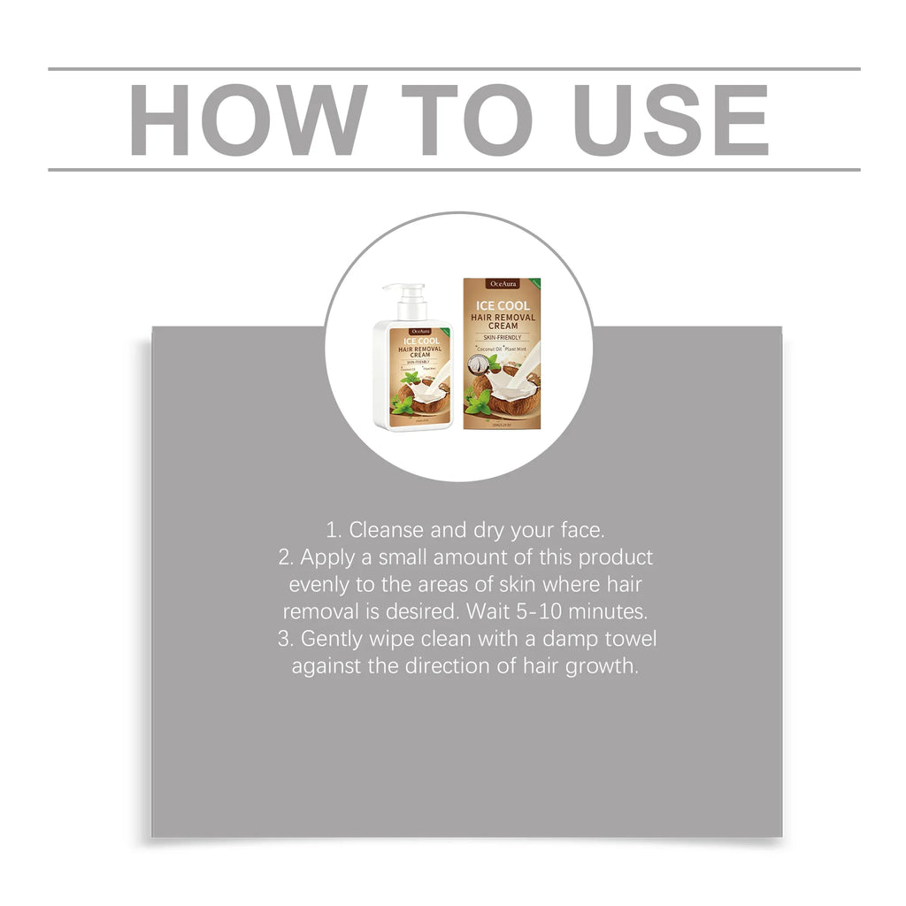 Ice Cool Painless Hair Removal Cream for Face and Body