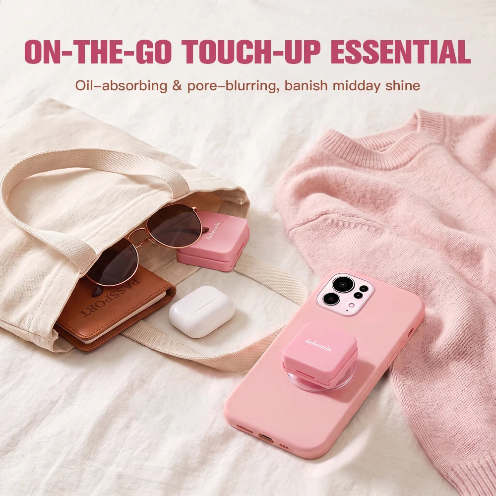 Oil-Control Pressed Powder with Mirror and Phone Stand - 11