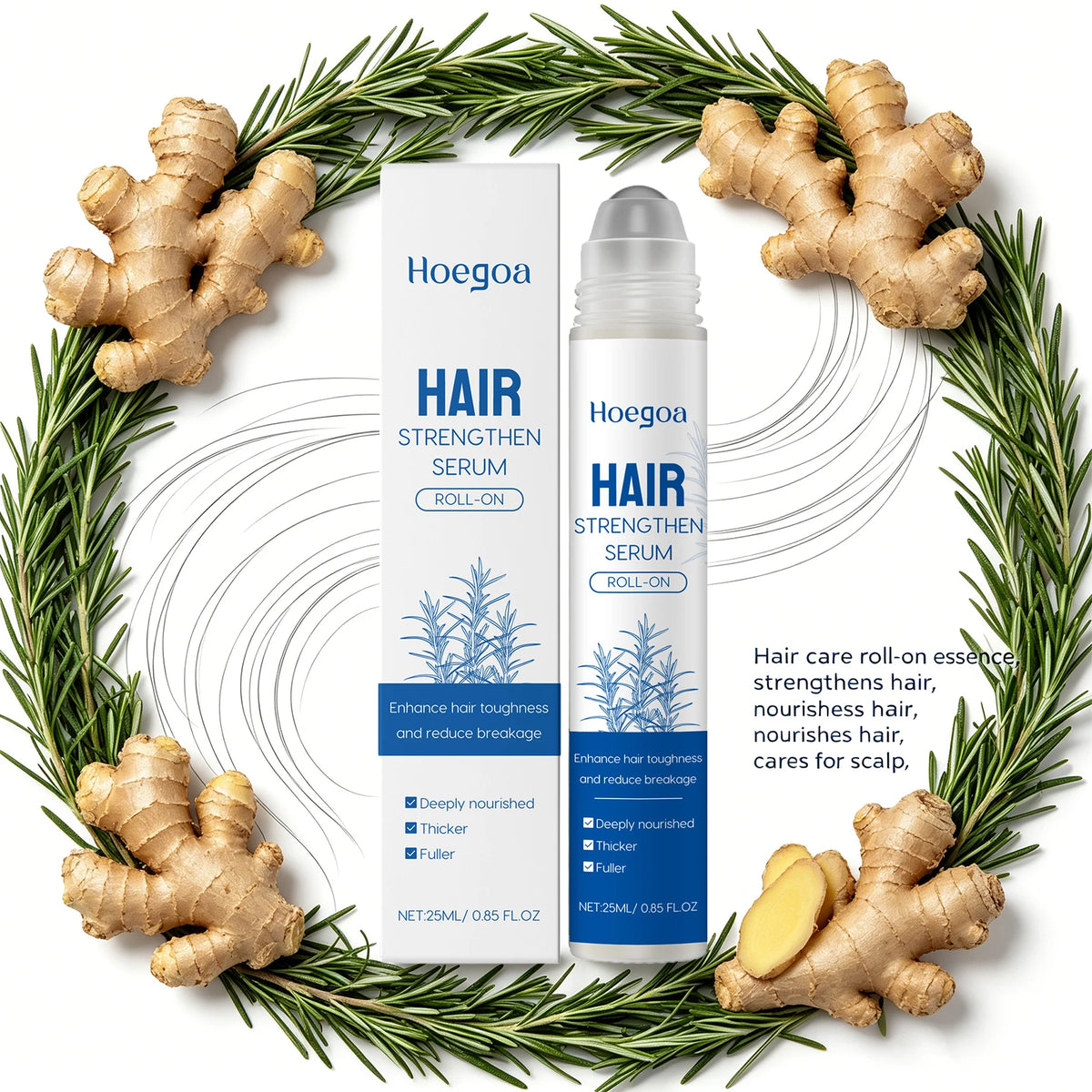 Rosemary Hair Growth Serum Roll-On for Scalp Stimulation