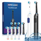 Rotating Electric Toothbrush with 5 Modes and 4 Replacement Heads