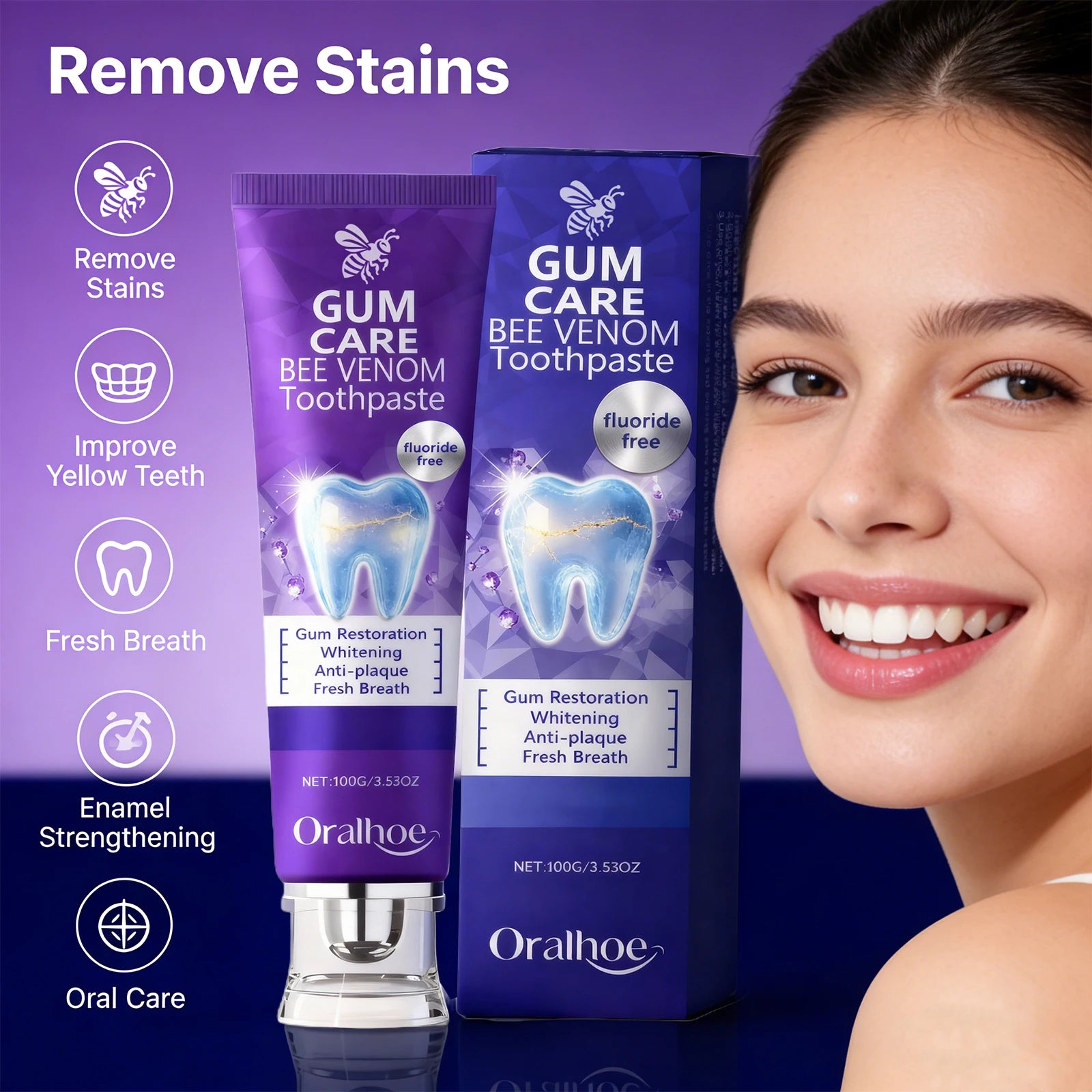 Bee Venom Gum Repair and Teeth Whitening Toothpaste - 6