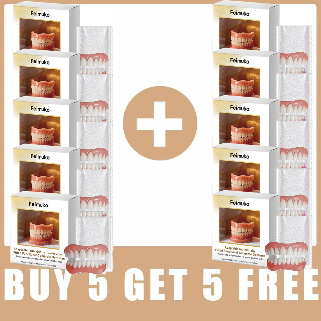 Soft Silicone Denture Adhesive and Comfort Kit for Upper and Lower Teeth