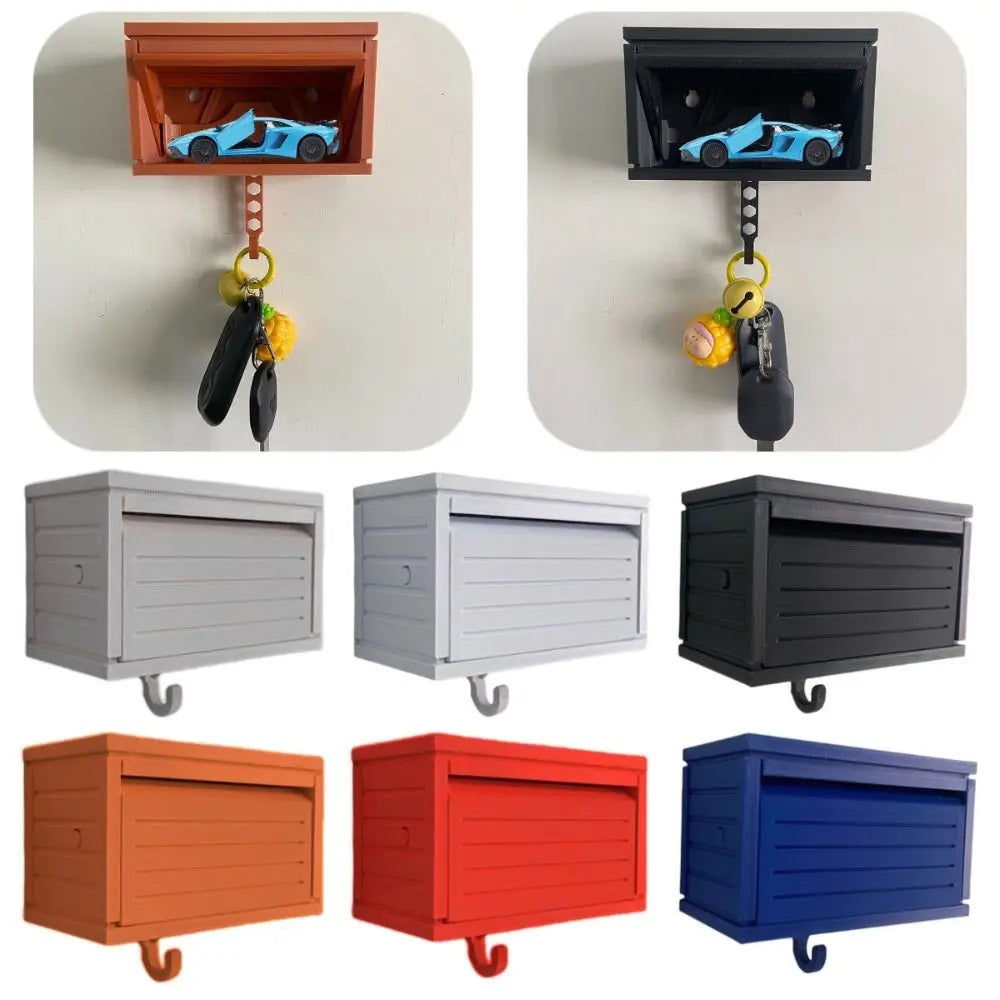 Wall-Mounted Garage Door Key Holder and Display Shelf