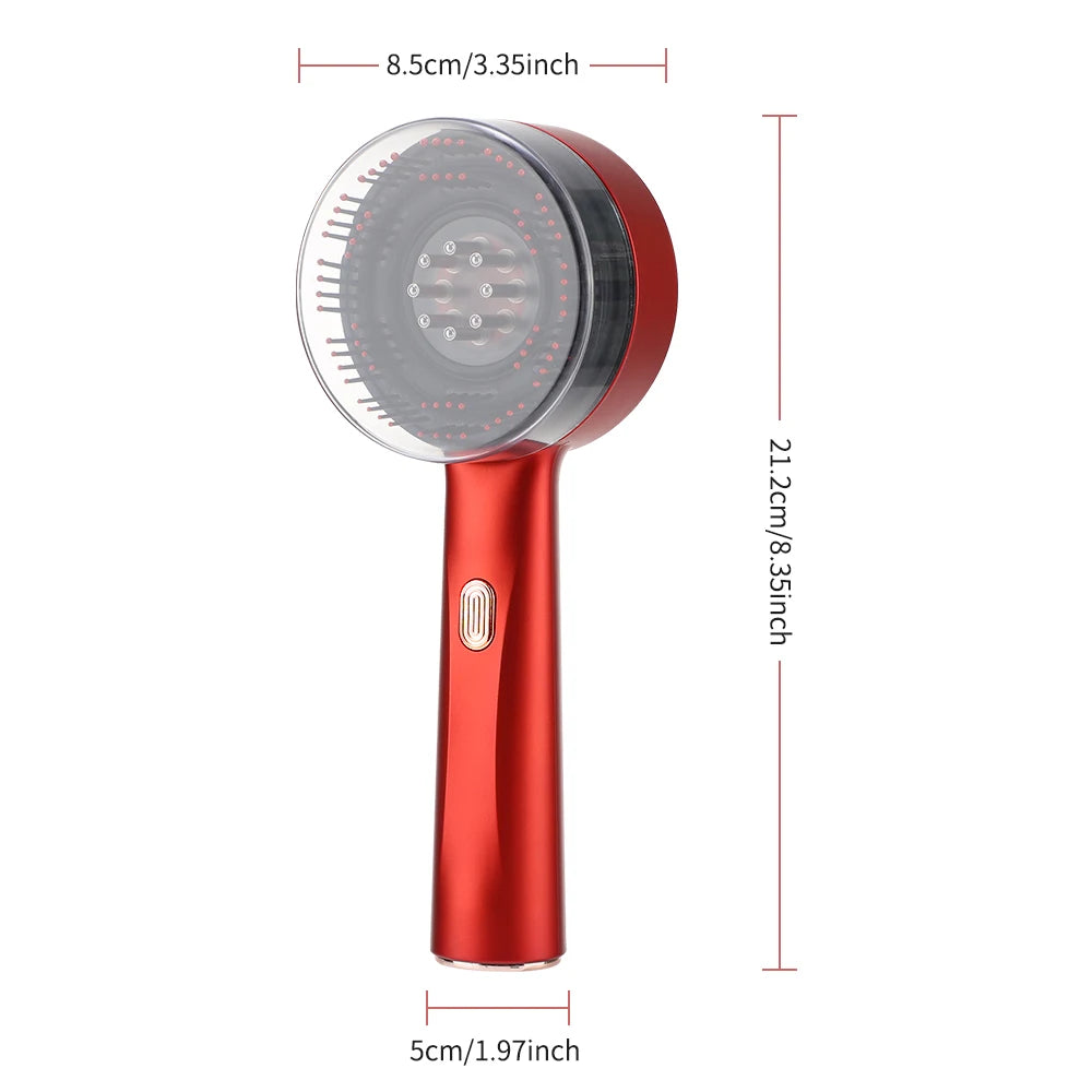 Electric Scalp Massage Comb with Red Light and Liquid Applicator