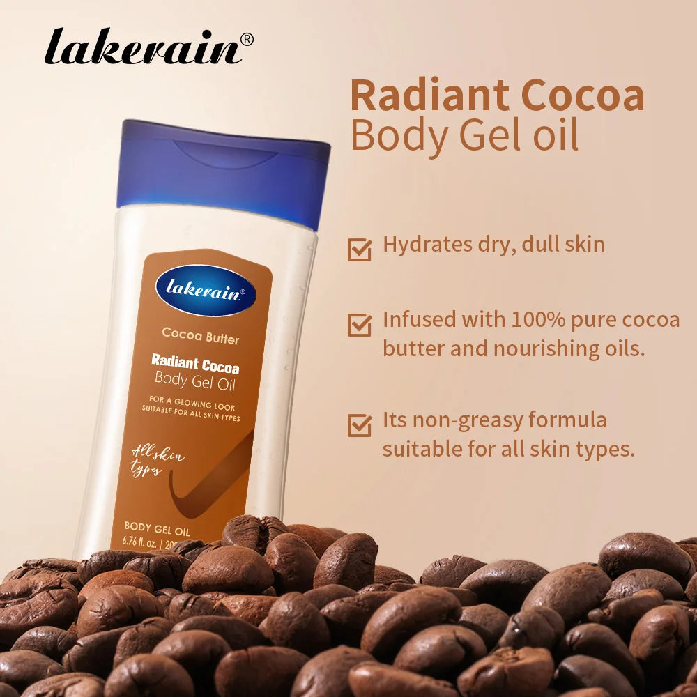 Radiant Cocoa Body Oil Gel for Deep Hydration and Glowing Skin