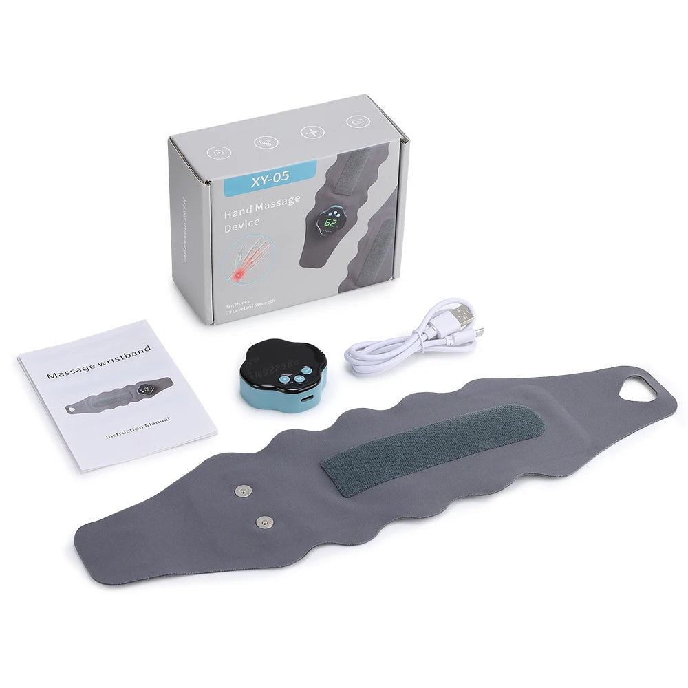 Microcurrent Wrist Massager Band with 10 Modes and 29 Levels