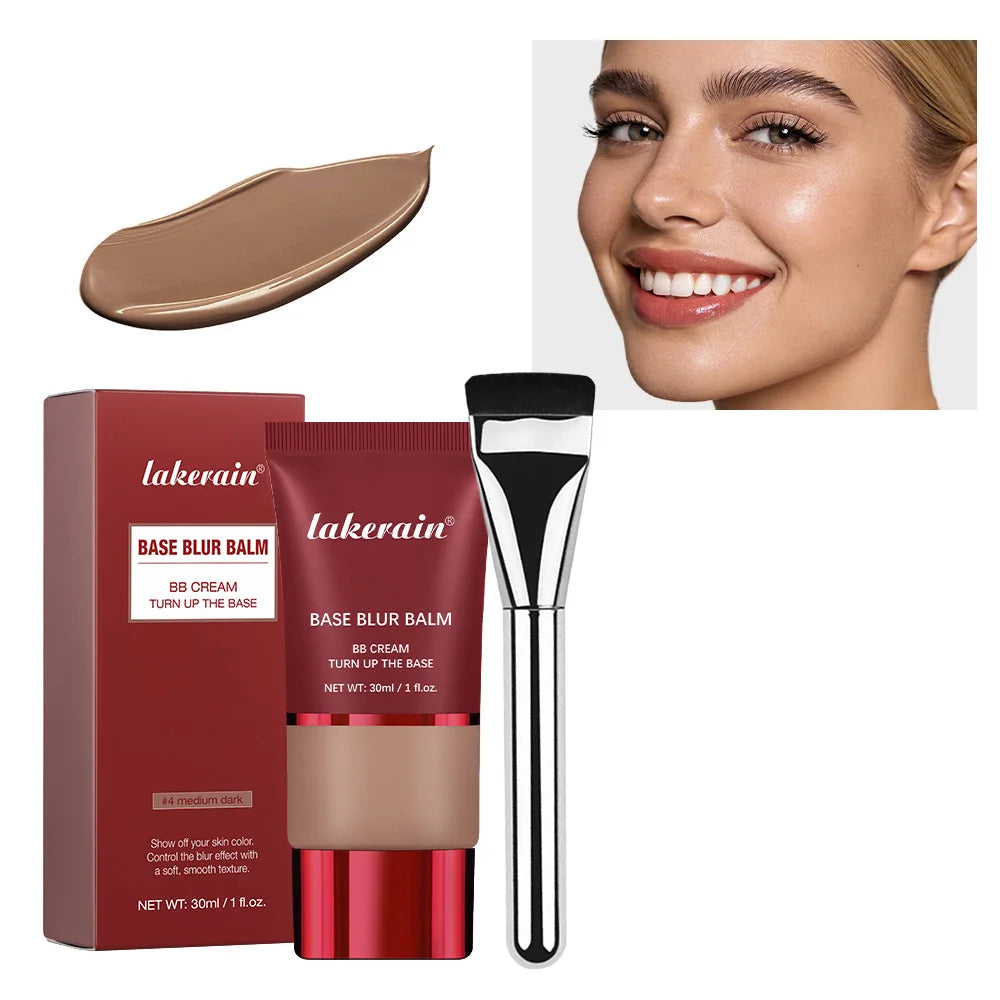 Blur Base Balm and Applicator Brush for Smooth Matte Finish