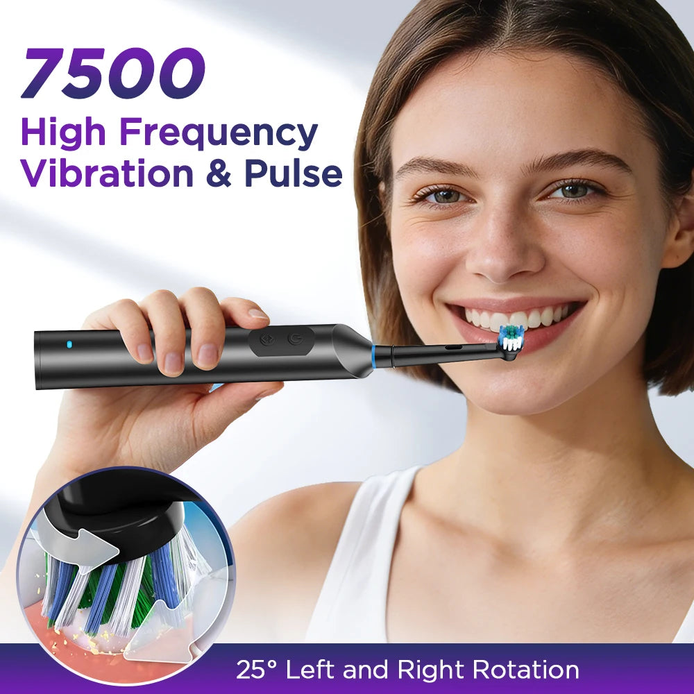 Rotating Electric Toothbrush with 5 Modes and 4 Replacement Heads