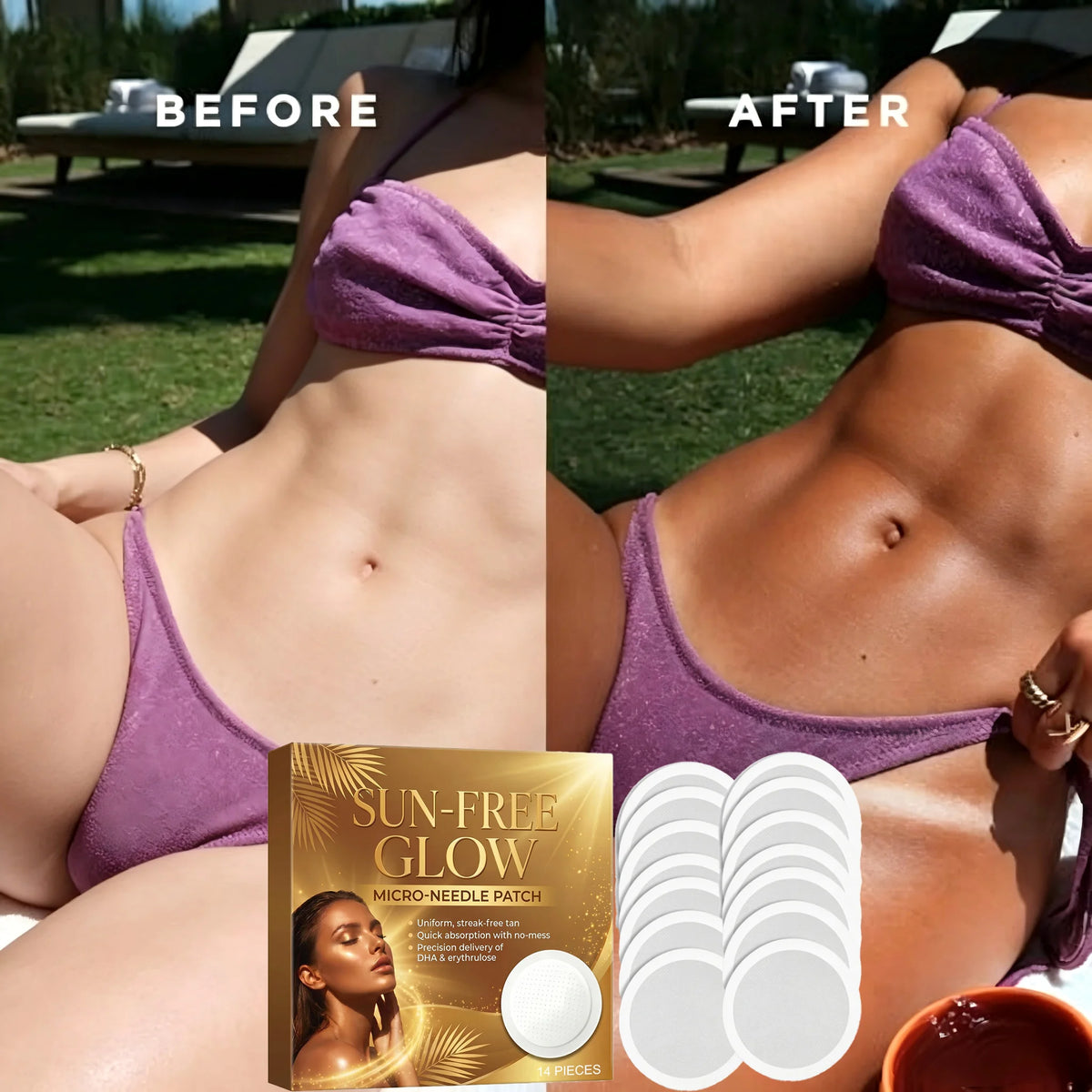 7-Day Sunless Tanning Micro-Needle Patches for Streak-Free Glow