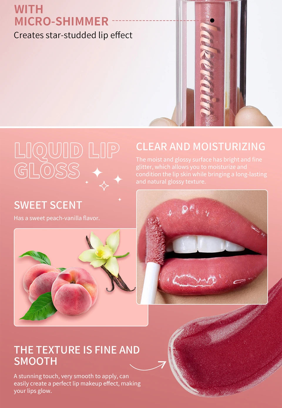 Moisturizing Shimmer Lip Gloss for Plump Hydrated Lips