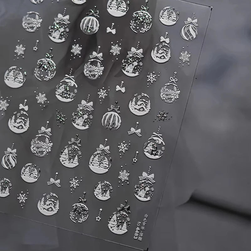 3D Christmas Cartoon Nail Art Sticker Decals