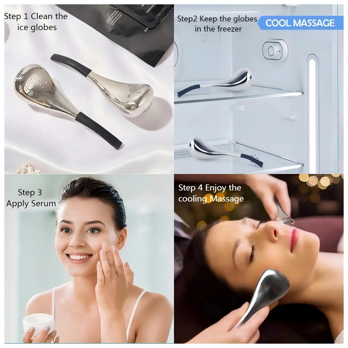 Stainless Steel Cooling Facial Ice Globes for Puffy Eyes and Skin - 6