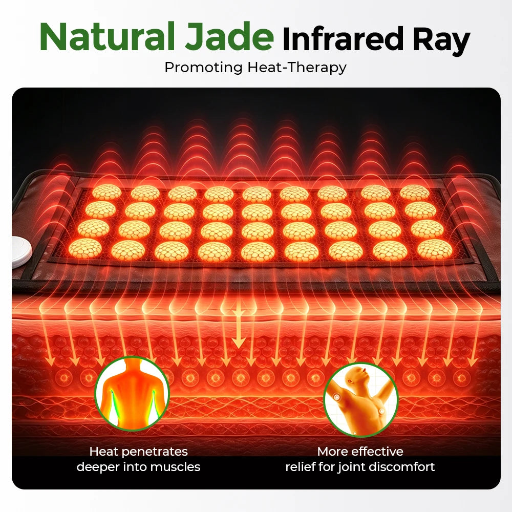 Natural Jade Stone Heating Pad for Pain Relief and Relaxation