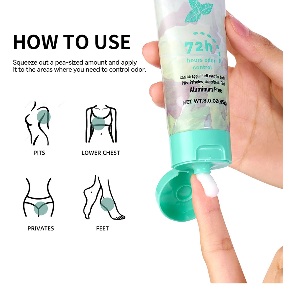 Long-Lasting Invisible Full Body Deodorant Cream - 12