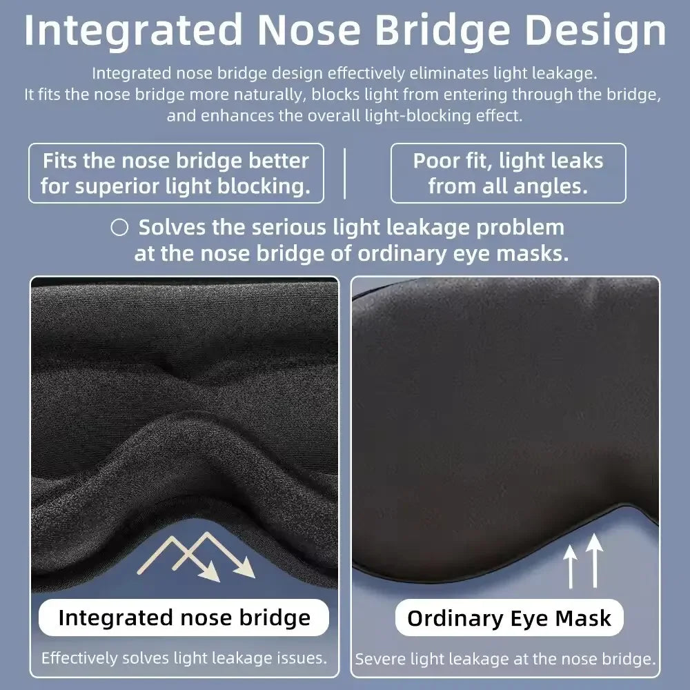 3D Memory Foam Contoured Sleep Mask for Total Light Blockout - 11