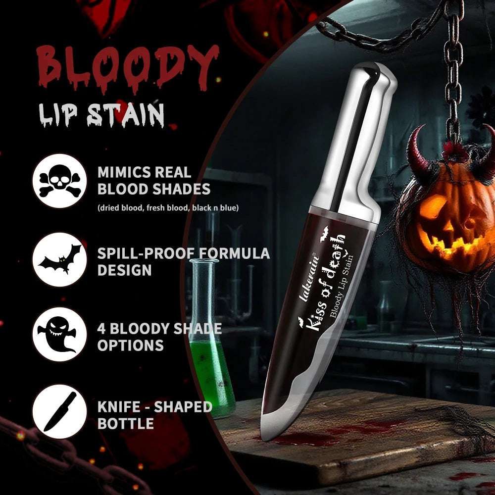 Long-Lasting Bloody Lip Stain for Halloween and Gothic Makeup