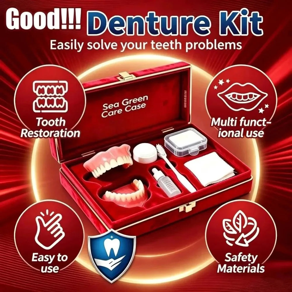Comfortable Silicone Full-Mouth Denture Set with Storage Case