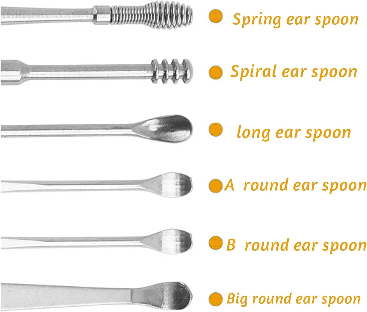 Stainless Steel Ear Wax Removal Cleaning Kit with Storage Case - 4