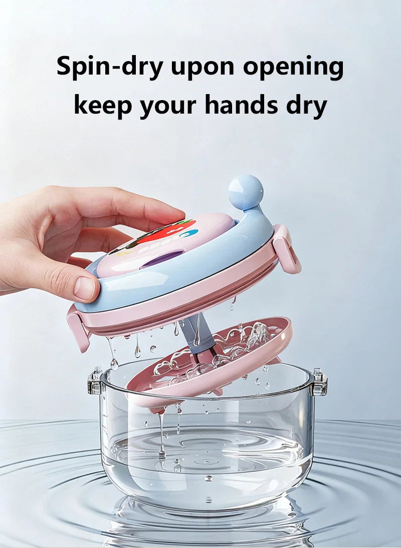 Portable Denture Cleaning Case with Rotary Brush and Storage Tray - 14