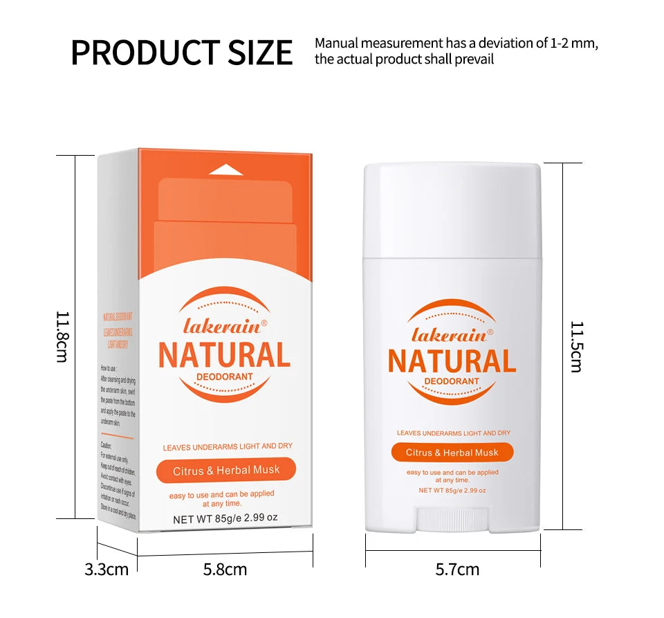 Long-Lasting Natural Solid Deodorant Stick
