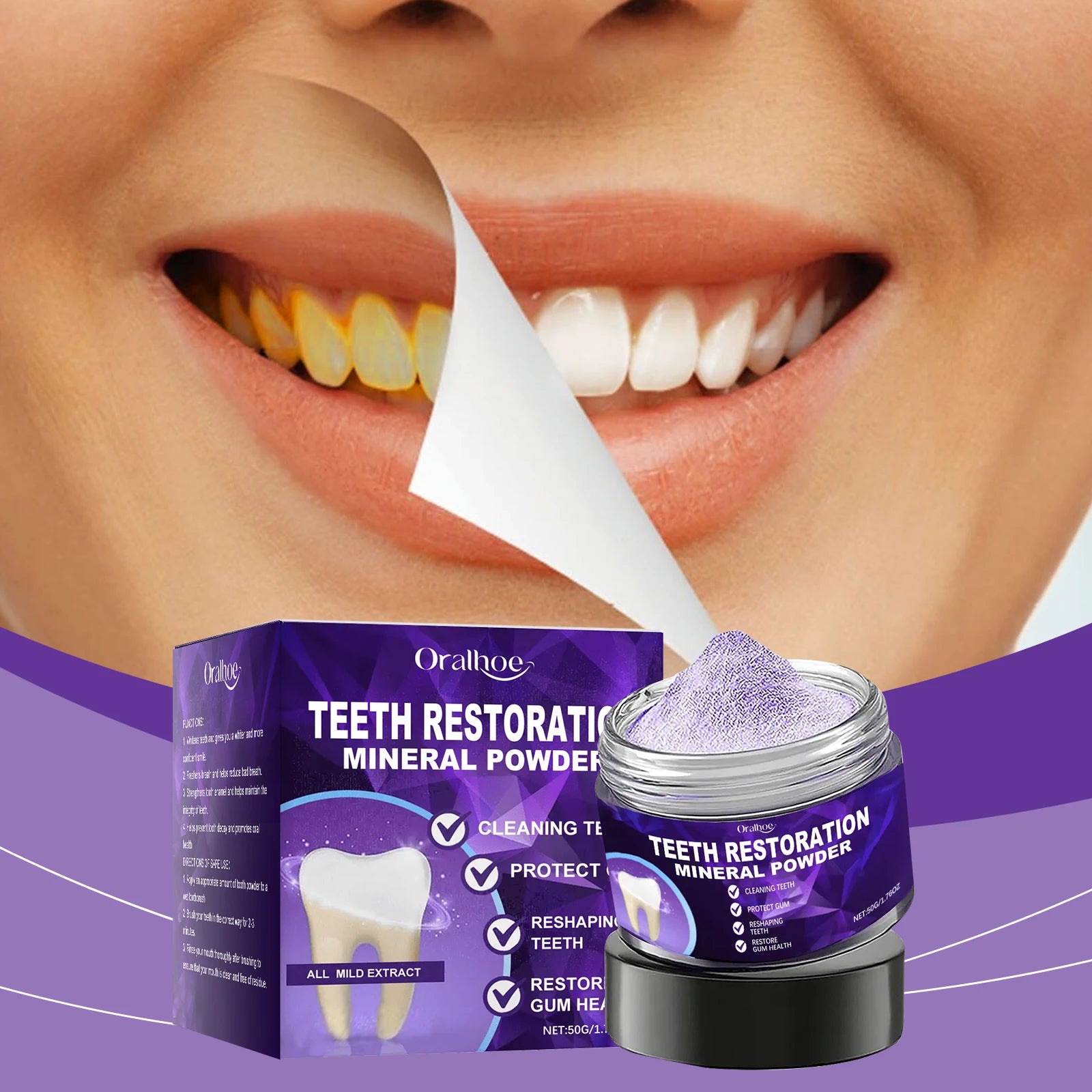 Purple Teeth Whitening and Enamel Restoration Powder - 2